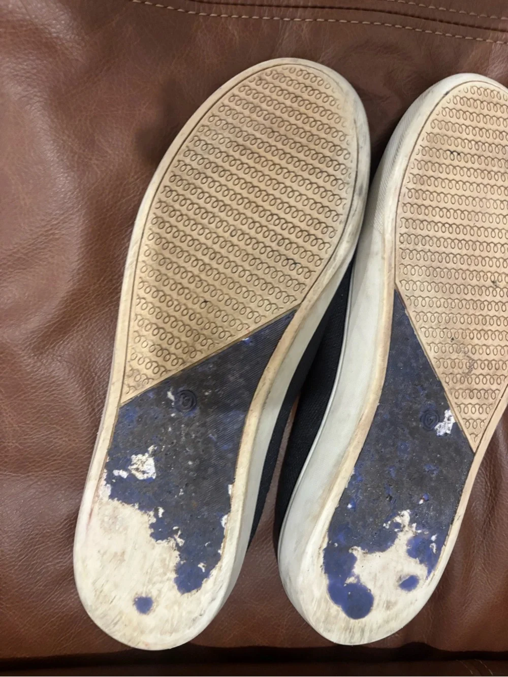 Rothy's Black Slip-On women’s 10 with Blue Trim